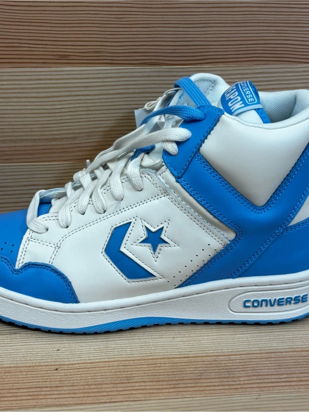 Converse Weapon Mid Light Blue Leather Basketball “UNC” Shoes A10597C Mens 10